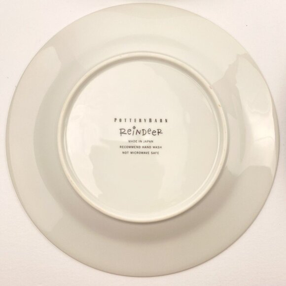 Pottery Barn Reindeer 8.5 in side/salad/dessert plates set of 4, Comet, Blitzen - Picture 6 of 8